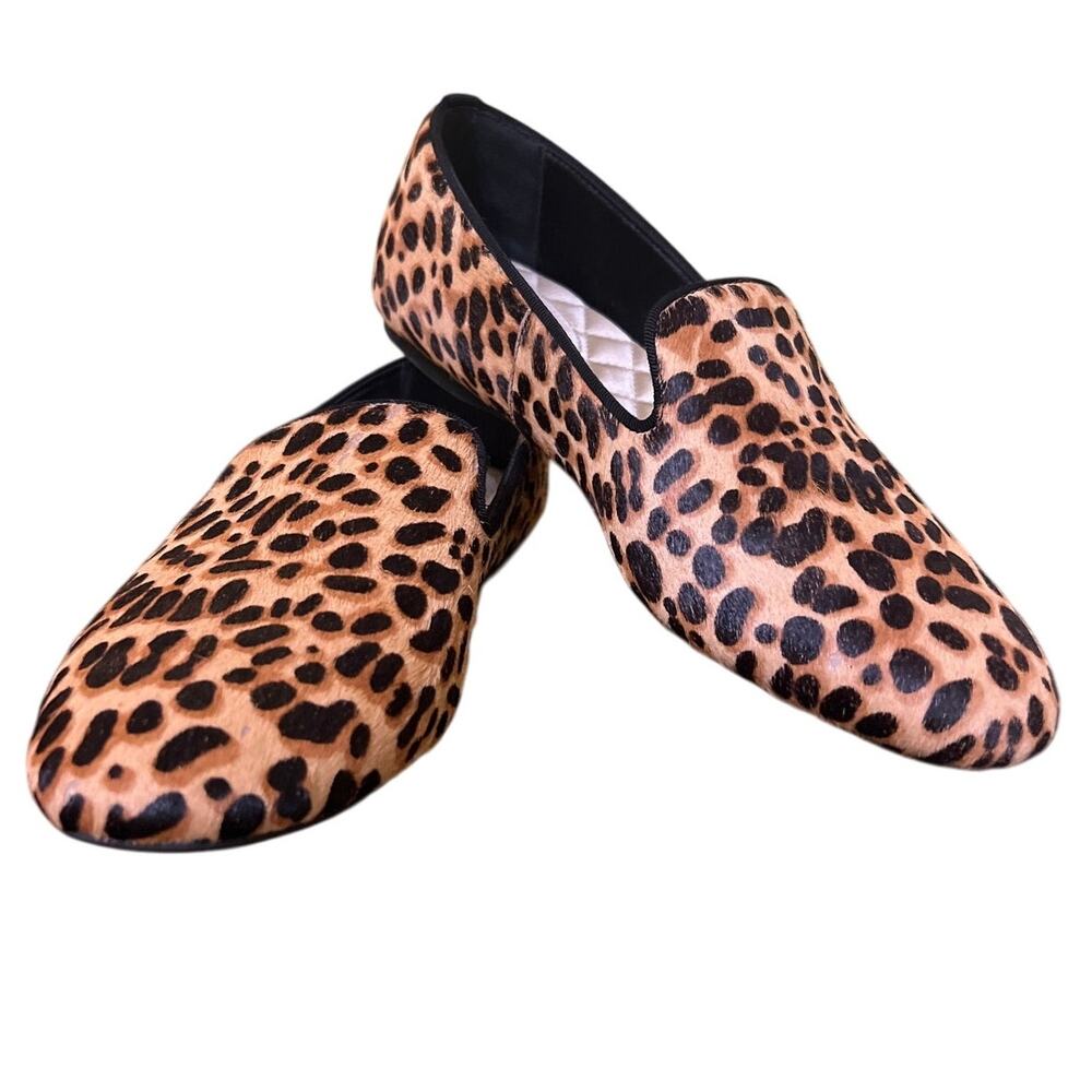 Birdies The Starling Calf Hair Leopard Print Slip on Flats Size 7.5 Comfort Shoe